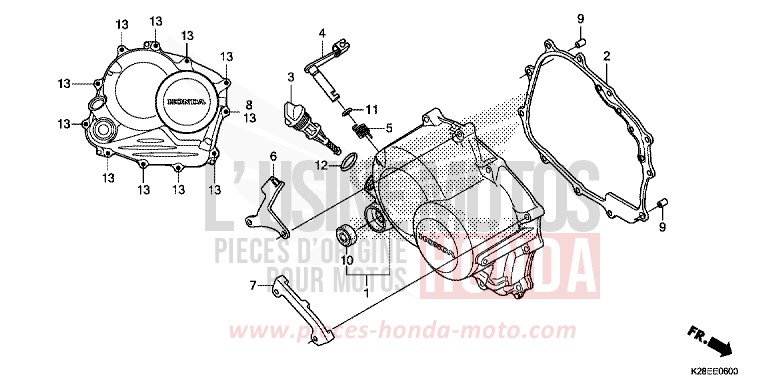 PANNEAU CARTER-MOTEUR D. de CRF125F "Petites Roues" EXTREME RED (R292) 2023